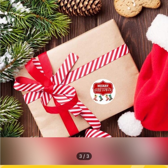 Merry Christmas Happy Holidays Stickers Roll Of 500 Teacher Party Gift N… - Picture 4 of 5